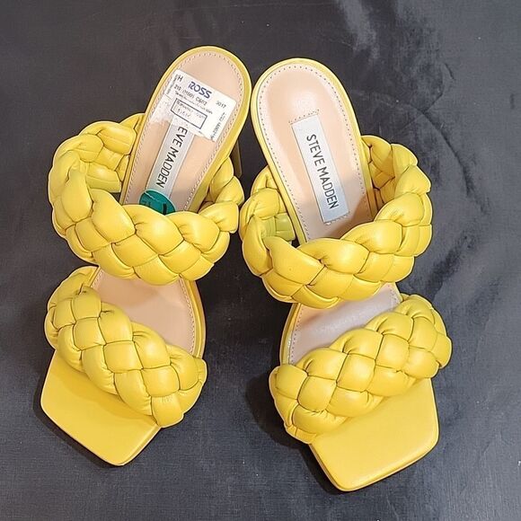 BRAND NEW STEVE MADDEN WOMEN"S CHUNKY BRAIDED STRAP DETAILS KENLEY HEELED SANDAL - Picture 13 of 15